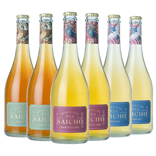 Saicho Sparkling Tea Case of 6 – Hojicha, Darjeeling, Jasmine Sparkling Teas